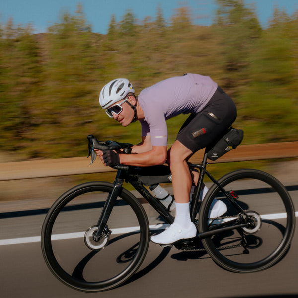 Unisex short-sleeved road cycling jersey for long distance, EDR ULTRA - Purple