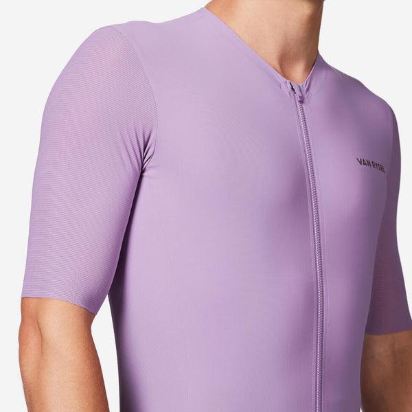 Unisex short-sleeved road cycling jersey for long distance, EDR ULTRA - Purple