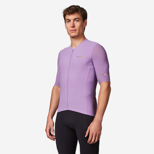 Unisex short-sleeved road cycling jersey for long distance, EDR ULTRA - Purple