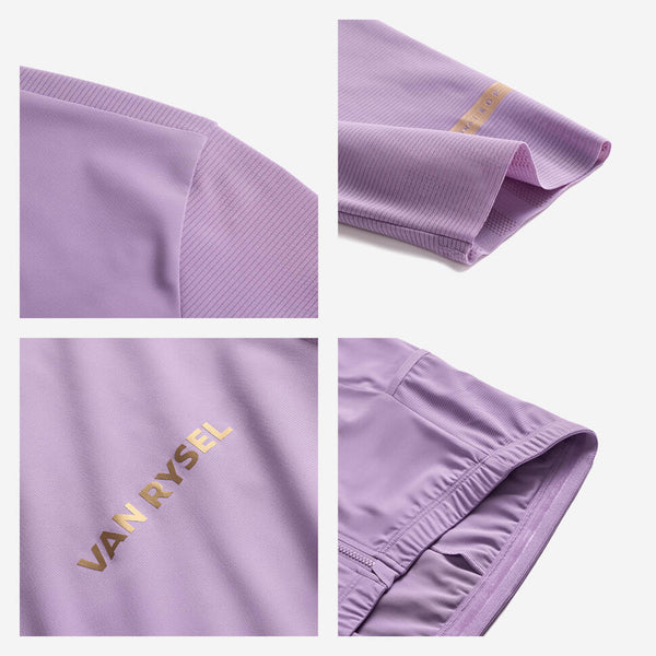 Unisex short-sleeved road cycling jersey for long distance, EDR ULTRA - Purple