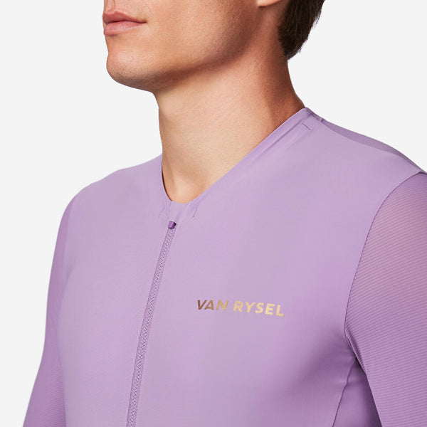 Unisex short-sleeved road cycling jersey for long distance, EDR ULTRA - Purple