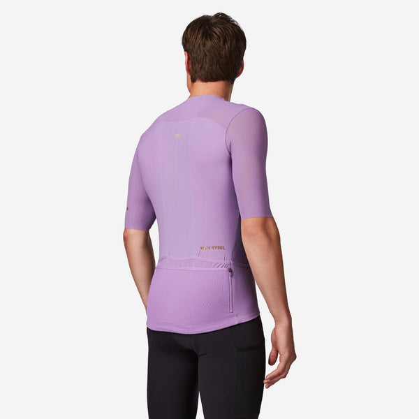 Unisex short-sleeved road cycling jersey for long distance, EDR ULTRA - Purple